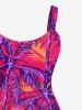 Tenue de Plage Contrastante Imprimé Cocotier Grande Taille pour Couples - Multi-A 