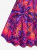 Tenue de Plage Contrastante Imprimé Cocotier Grande Taille pour Couples - Multi-A 