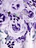 Plus Size & Curve Ombre Color Floral Print Crisscross Modest Tankini Swimsuit -  