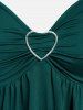 Plus Size Lace Panel Heart-ring Buckles Handkerchiefs Tank Top -  