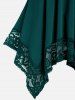 Plus Size Lace Panel Heart-ring Buckles Handkerchiefs Tank Top -  