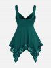 Plus Size Lace Panel Heart-ring Buckles Handkerchiefs Tank Top -  