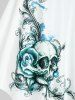 Plus Size & Curve Halter Plaid Skull Print Backless Gothic Modest Tankini  Swimsuit -  