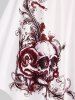Plus Size & Curve Halter Plaid Skull Print Backless Gothic Modest Tankini  Swimsuit -  