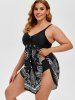 Plus Size & Curve Paisley Handkerchief Padded Modest Tankini  Swimsuit -  