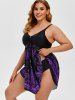 Plus Size & Curve Paisley Handkerchief Padded Modest Tankini  Swimsuit -  