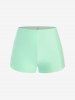 Maillot de bain tankini grande taille à imprimé cachemire bohème avec shorty - Vert 1X | US 14-16