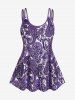 Plus Size Bohemian Paisley Print Tankini Swimsuit with Boyshorts -  