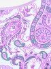 Plus Size Bohemian Paisley Print Tankini Swimsuit with Boyshorts -  