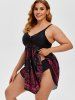 Maillot de Bain Tankini Mouchoir Matelassé Motif Cachemire Grande-Taille - Rouge 5X
