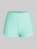 Maillot de Bain Tankini Croisé Ombre Imprimé Floral Grande Taille - Vert clair 1X