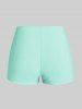 Maillot de Bain Tankini Croisé Ombre Imprimé Floral Grande Taille - Vert clair 1X