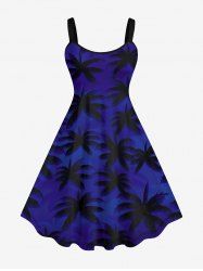 Plus Size Coconut Tree Overhead View Print Hawaii Tank Dress -  