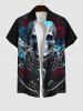 Halloween Costume Metallic Skull Rose Flower Print Plus Size Matching Outfit For Couples -  
