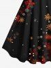 Christmas Snowflake Floral Glitter Ombre Light Spot Print Plus Size Matching Set For Couples -  