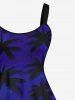 Plus Size Coconut Tree Overhead View Print Hawaii Tank Dress -  