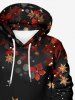 Plus Size Snowflake Floral Glitter Ombre Light Spot Print Christmas Drawstring Pullover Long Sleeves Hoodie For Men -  