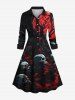 Halloween Costume Skull Tree Branch Hell Print Plus Size Matching Set For Couples -  