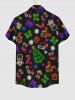 Chemise Imprimé Élément de Noël avec Poches Grande Taille - Noir M