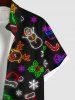 Chemise Imprimé Élément de Noël avec Poches Grande Taille - Noir M