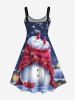 Robe Débardeur Imprimé Bonhomme de Neige et Flocons de Neige Noël Grande Taille - Multi-A 5X