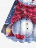 Robe Débardeur Imprimé Bonhomme de Neige et Flocons de Neige Noël Grande Taille - Multi-A 5X