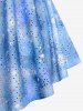 Plus Size Ombre Tie Dye Galaxy Moon Star Print Twist Chains Hollow Out Cold Shoulder Top -  