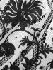 Plus Size Crochet Blue And White Porcelain Floral Print Pleated Twist Ruched 2 In 1 Top -  