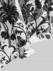 Plus Size Crochet Blue And White Porcelain Floral Print Pleated Twist Ruched 2 In 1 Top -  