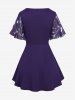 Haut Fleur Rose Brodée Panneau en Mousseline de Grande Taille à Volants - Concorde 5x | US 30-32