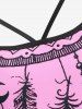Plus Size Dreamcatcher Print Modest Tankini Swimsuit -  