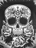 Plus Size Skull Rose Tie Dye Print Cinched Ruched Tie Boyshorts Tankini Swimsuit -  