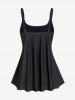 Maillot de Bain Tankini Aile de Rose Crâne Imprimés de Grande Taille à Lacets - Bleu profond 1X | US 14-16