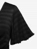 Plus Size Twisted Plunging Crop Top and 3D Flower Print Spaghetti Strap Cottagecore Dress -  