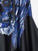 Plus Size Skull Rose Wing Print Cinched Boyshorts Tankini Swimsuit -  