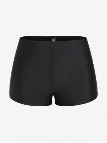 Plus Size Skull Bowknot Heart Stars Print Boyleg Tankini Swimsuit