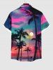 Short de Plage Transparent Ombré Imprimé Cocotier et Lune Coloré Grande Taille pour Couples - Multi-A 