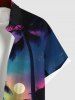 Short de Plage Transparent Ombré Imprimé Cocotier et Lune Coloré Grande Taille pour Couples - Multi-A 