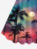 Short de Plage Transparent Ombré Imprimé Cocotier et Lune Coloré Grande Taille pour Couples - Multi-A 