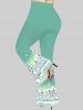 Plus Size Christmas Tree Snowman Snowflake Ombre Print Flare Pants -  