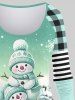Plus Size Christmas Tree Snowman Snowflake Ombre Plaid Stripes Print Raglan Sleeve T-shirt -  