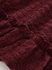 Plus Size Textured Crinkle PU Strap Buckle Grommet Belted A Line Solid Dress -  
