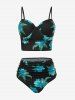 Plus Size Underwire Floral Tankini Swimsuit With Cover Up Set -  