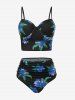 Plus Size Underwire Floral Tankini Swimsuit With Cover Up Set -  