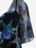 Plus Size Underwire Floral Tankini Swimsuit With Cover Up Set -  