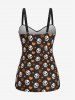 Plus Size Skull Bowknot Heart Stars Print Boyleg Tankini Swimsuit -  