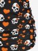 Plus Size Skull Bowknot Heart Stars Print Boyleg Tankini Swimsuit -  