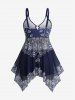 Plus Size Paisley Floral Print Cinched Ruched Asymmetrical Boyshorts Tankini Swimsuit -  