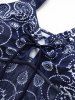 Plus Size Paisley Floral Print Cinched Ruched Asymmetrical Boyshorts Tankini Swimsuit -  