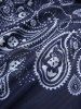 Plus Size Paisley Floral Print Cinched Ruched Asymmetrical Boyshorts Tankini Swimsuit -  
